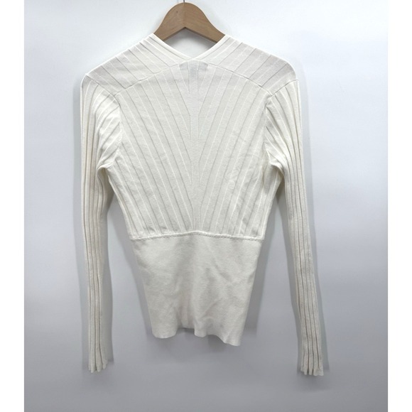 Y2K INC Womens Medium Babydoll Sweater V-Neck Faux Wrap Cottagecore Preppy Retro - Picture 3 of 10